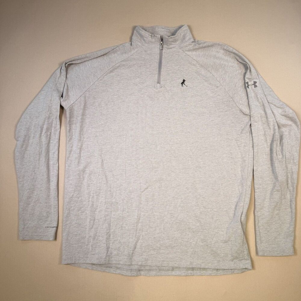 Under Armour Pullover Mens XL Gray HeatGear Quarter Zip Stretch Mock Neck UA